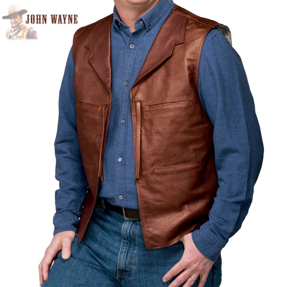 The Bradford Exchange Dark Brown Leather Vest...SIZE:3XL